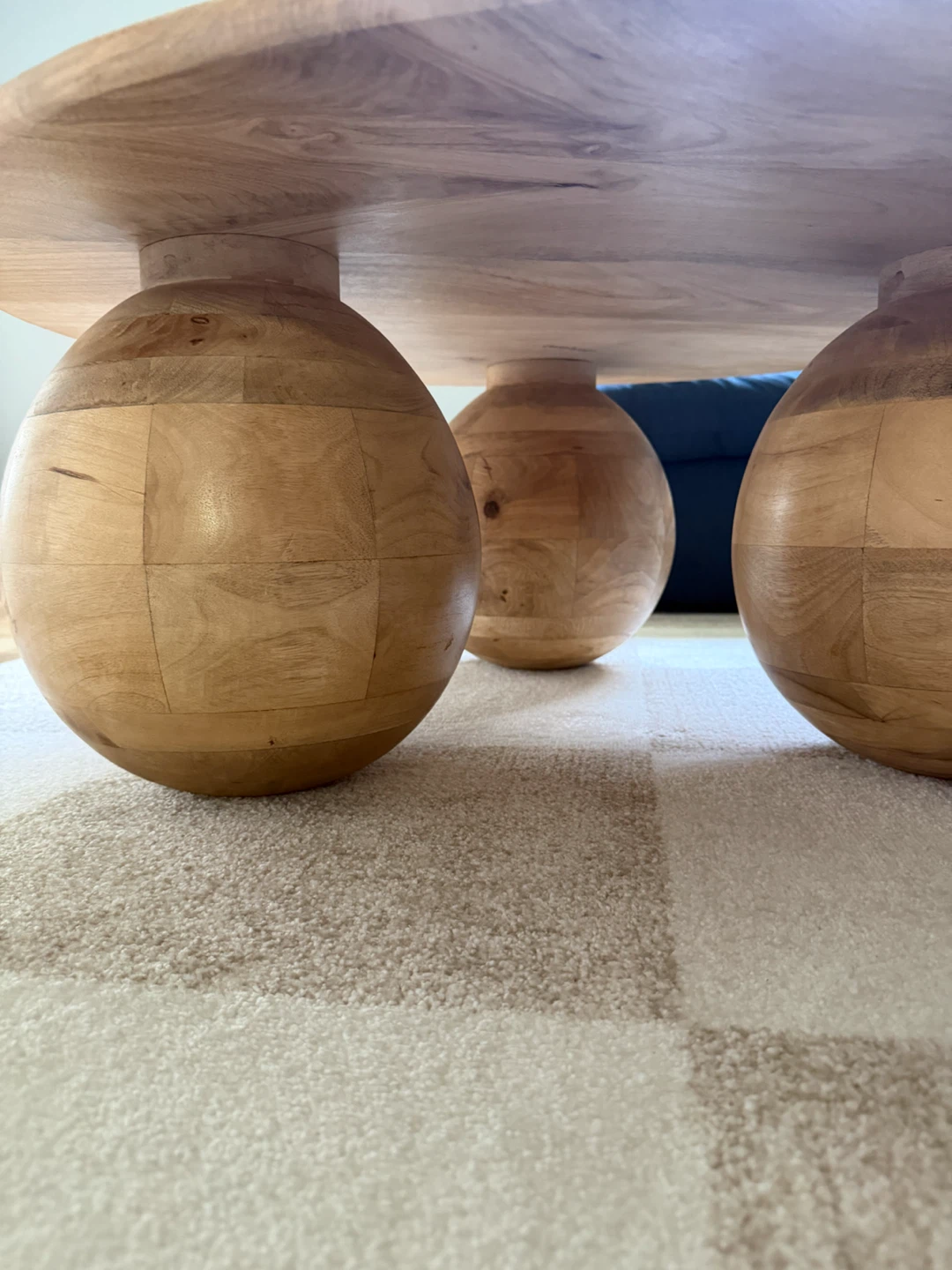 Wooden Round Coffee Table with Sphere Legs - photo 5