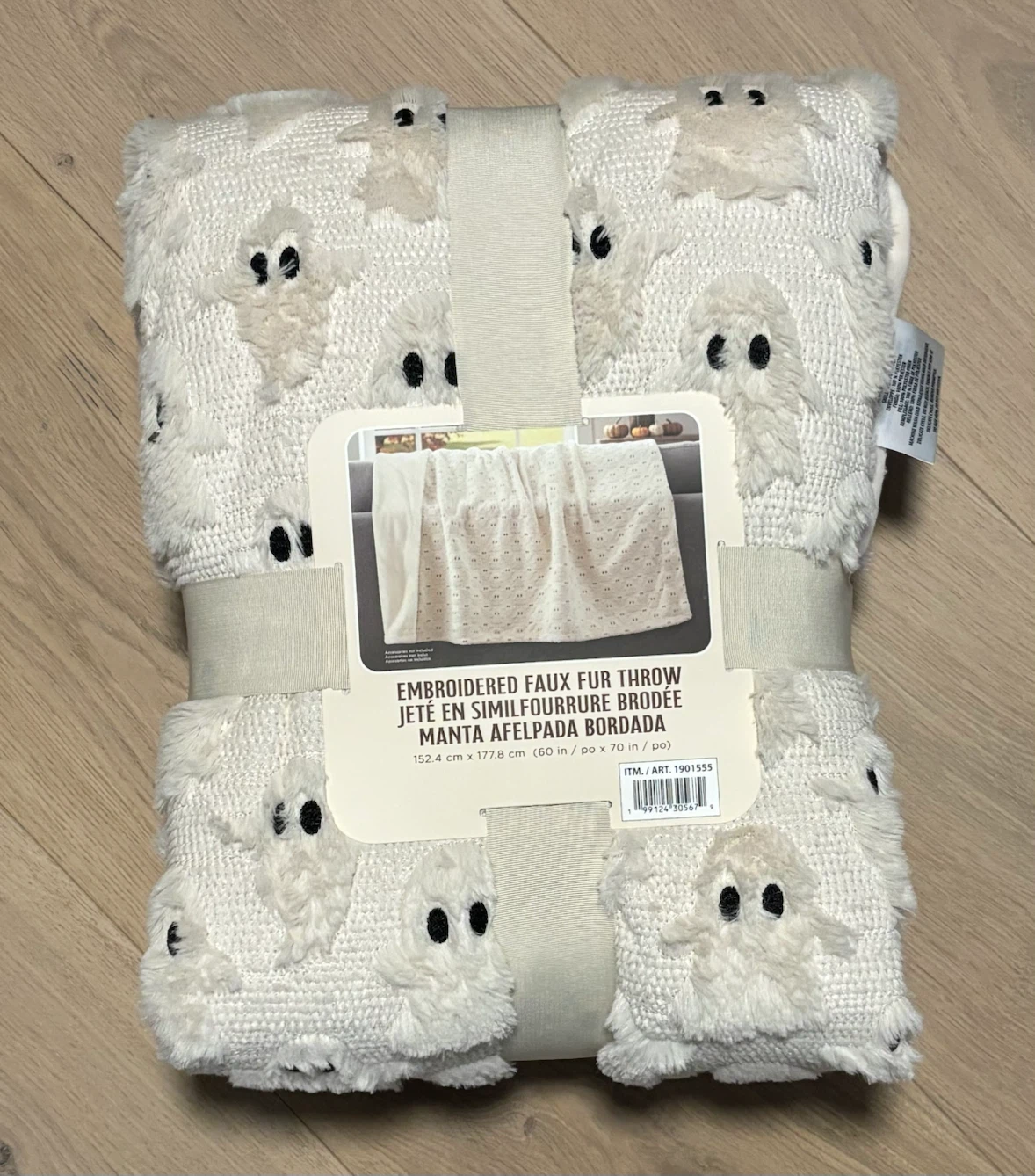 VIRAL TIK TOK COSTCO FAUX FUR HALLOWEEN FALL THROW GHOST NWT