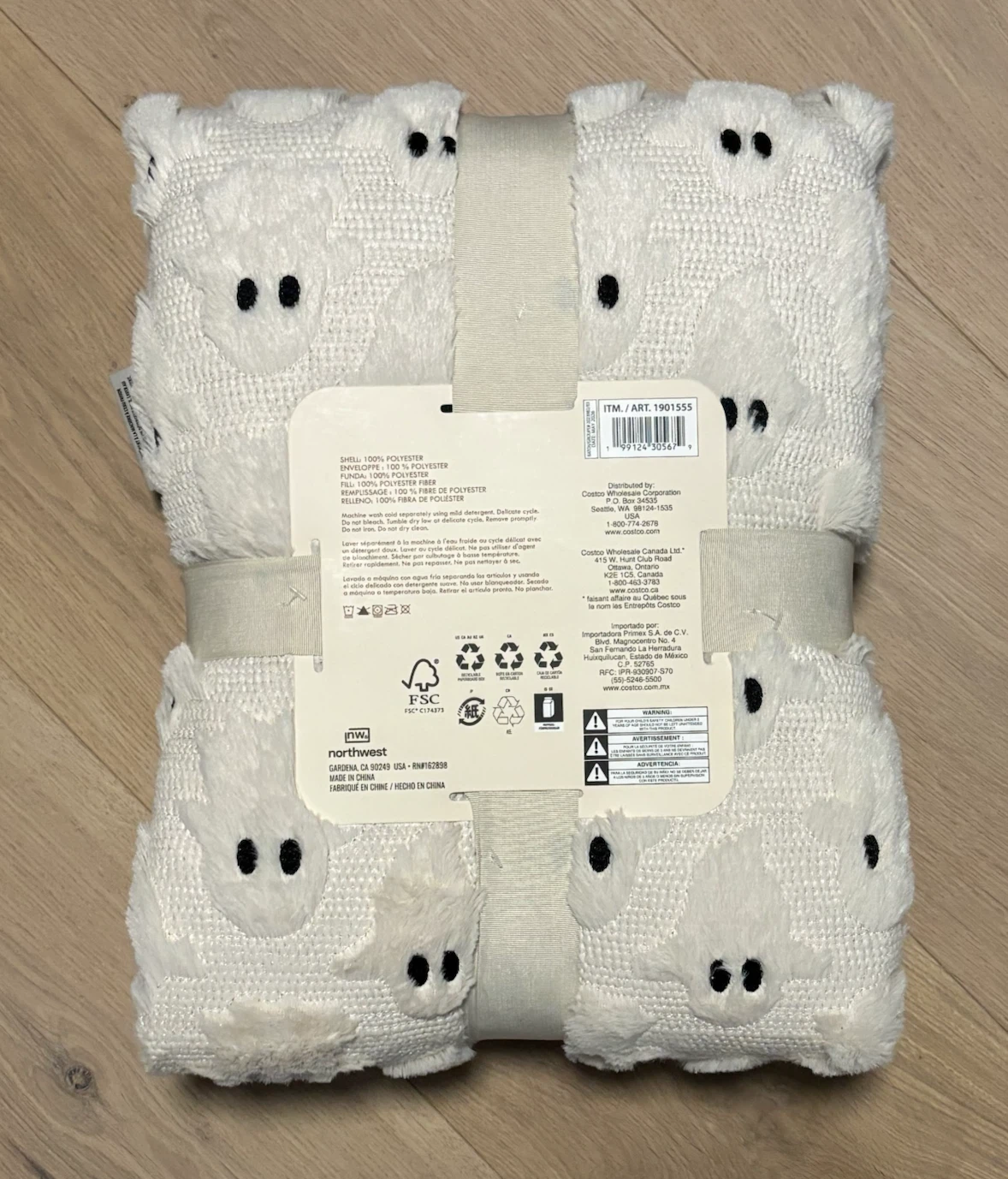 VIRAL TIK TOK COSTCO FAUX FUR HALLOWEEN FALL THROW GHOST NWT - photo 2