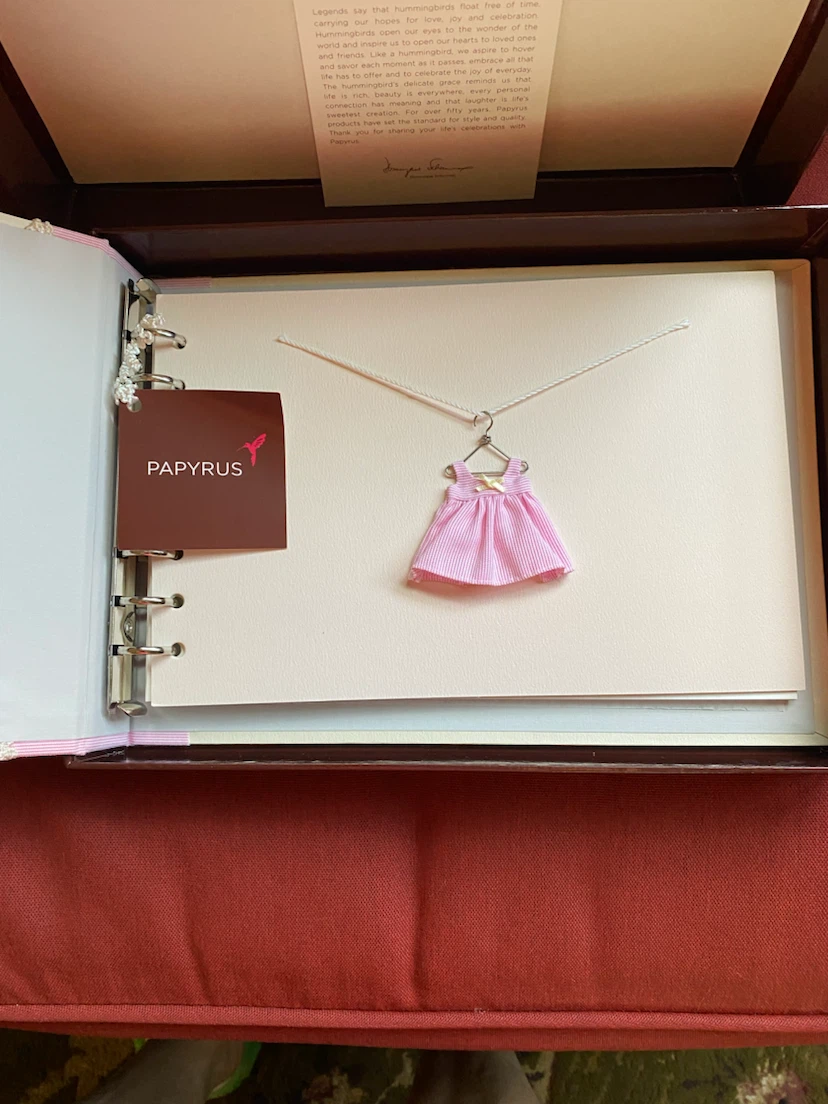 Papyrus Pink Ribbon Dress Necklace Keepsake Box - photo 3