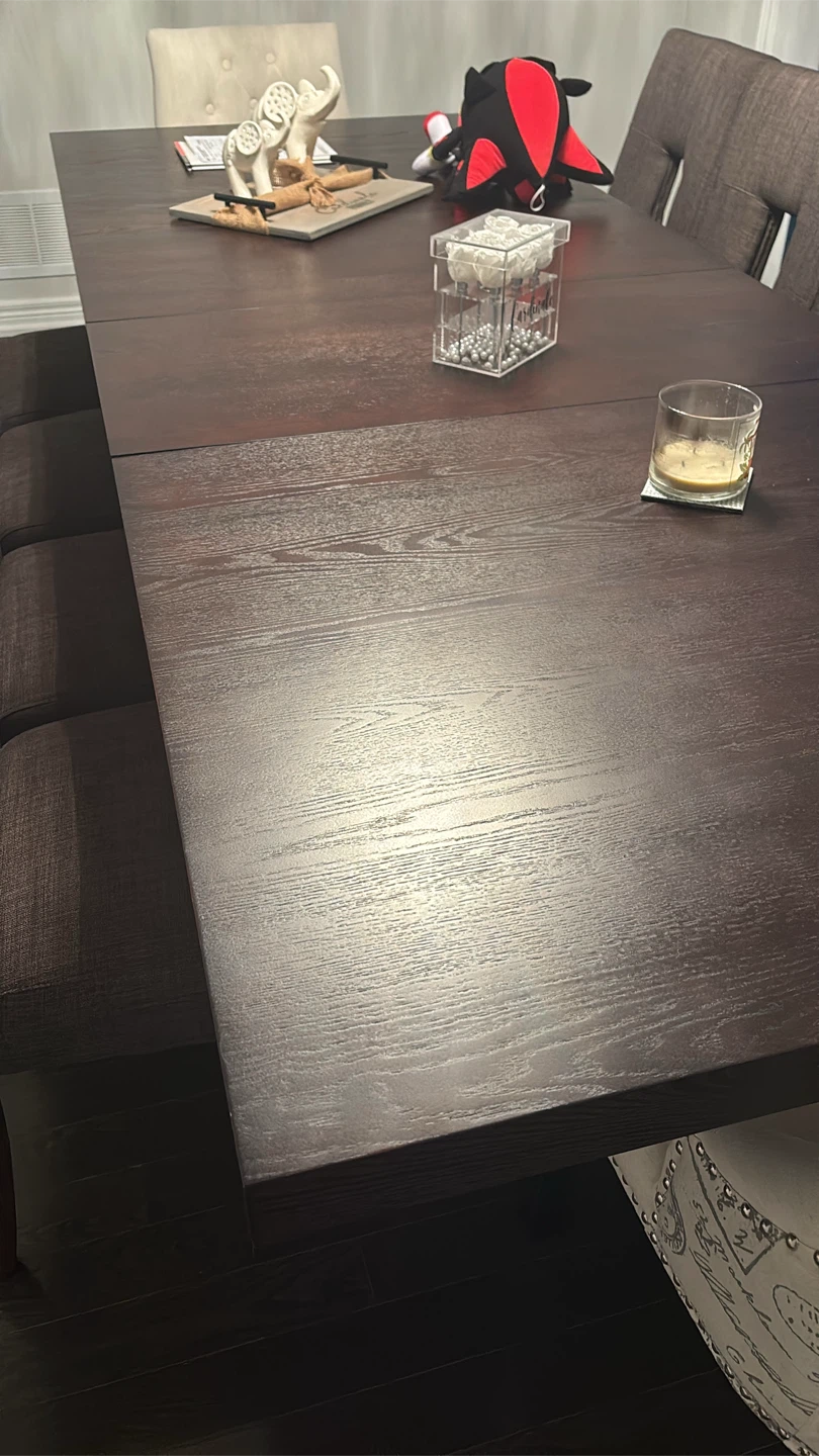 Dark Wood Dining Table with Extension - photo 2