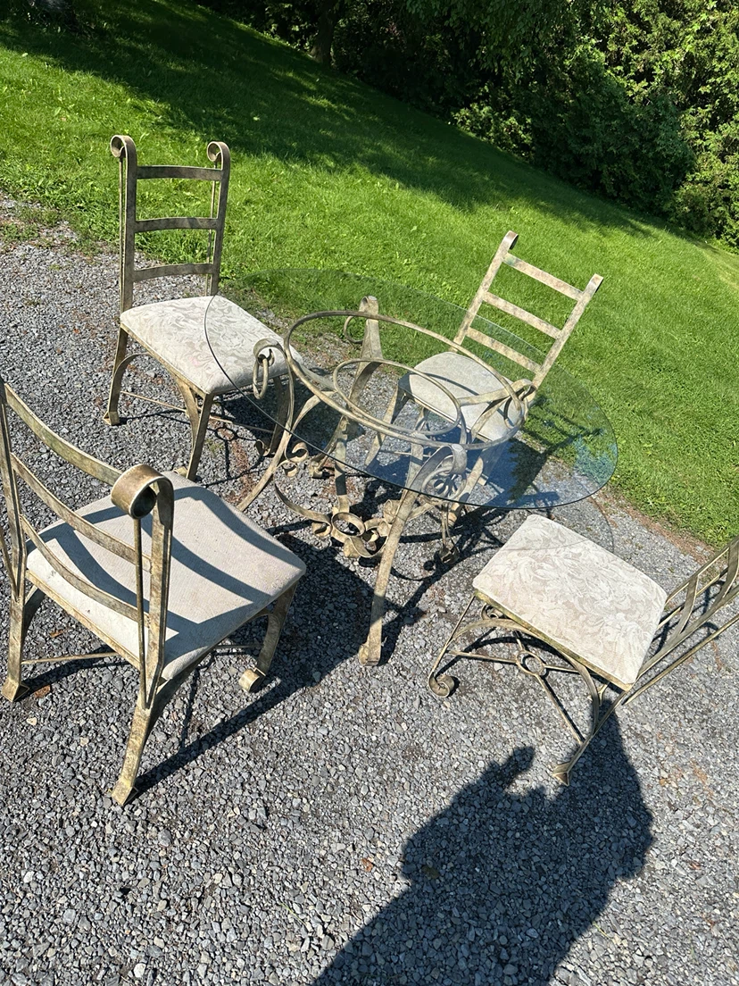 48” Round Metal Glass Dining Set (CAN DELIVER) - photo 4