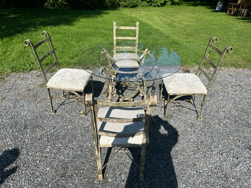 48” Round Metal Glass Dining Set (CAN DELIVER) - photo 5