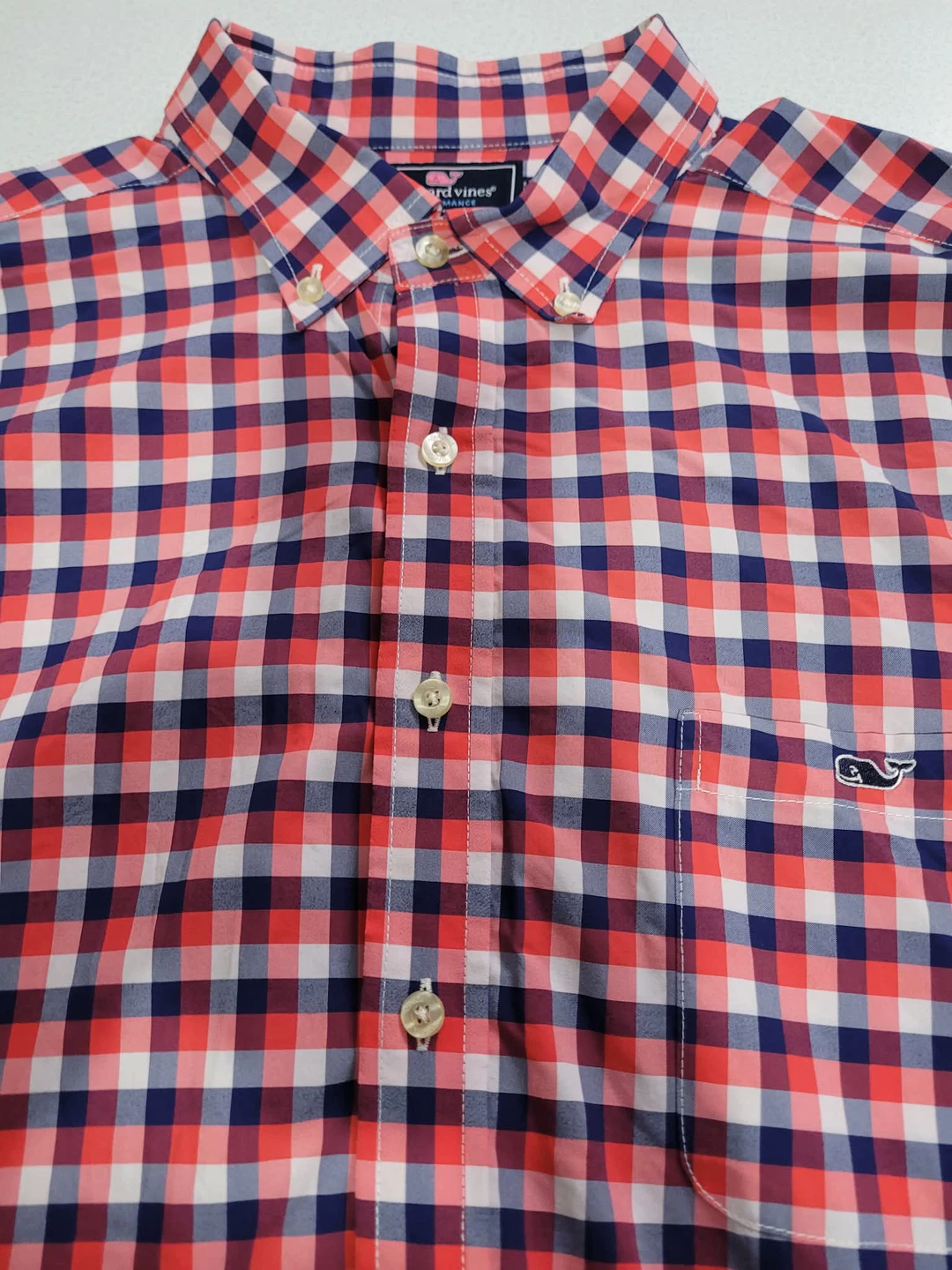 Vineyard Vines Men's Slim Fit Tucker Shirt XL Red/Blue Plaid - photo 4