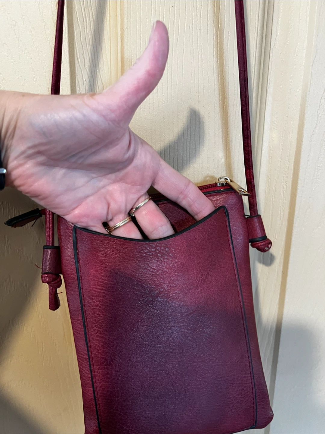 Red Crossbody Bag with Star Studs - photo 4