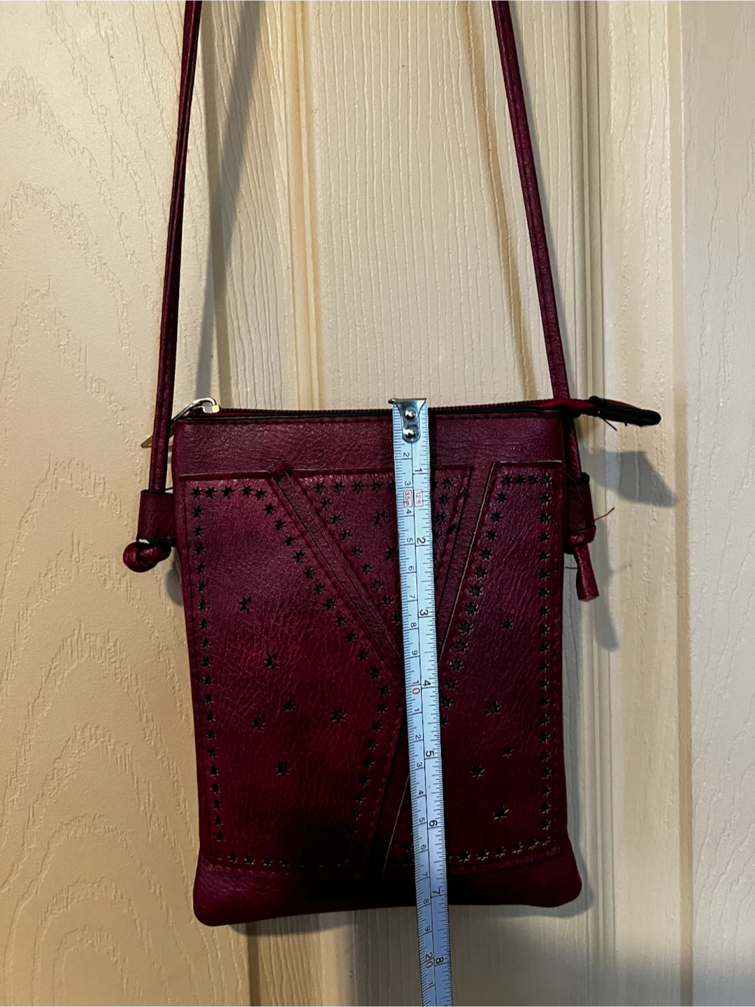 Red Crossbody Bag with Star Studs - photo 5