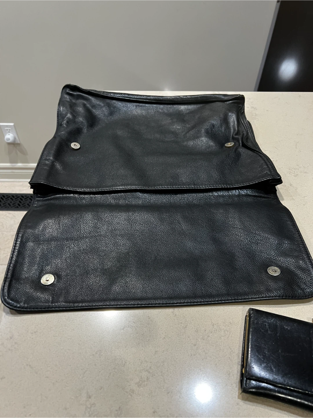 Black Leather Clutch Purse with Wallet - photo 2