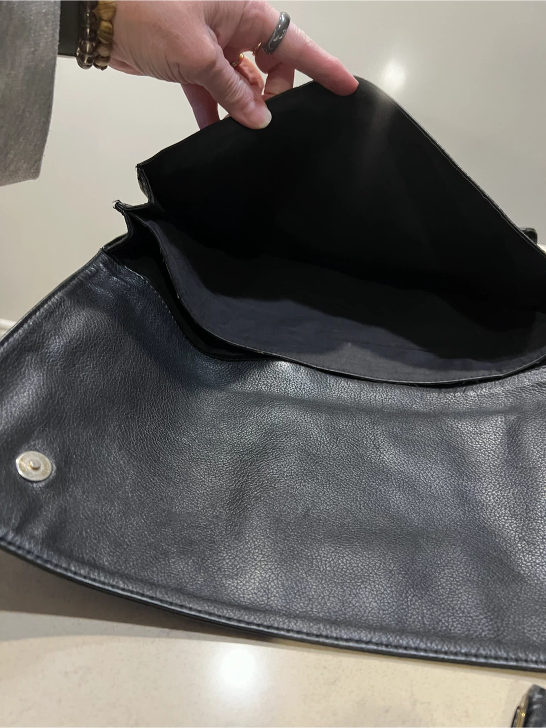 Black Leather Clutch Purse with Wallet - photo 4