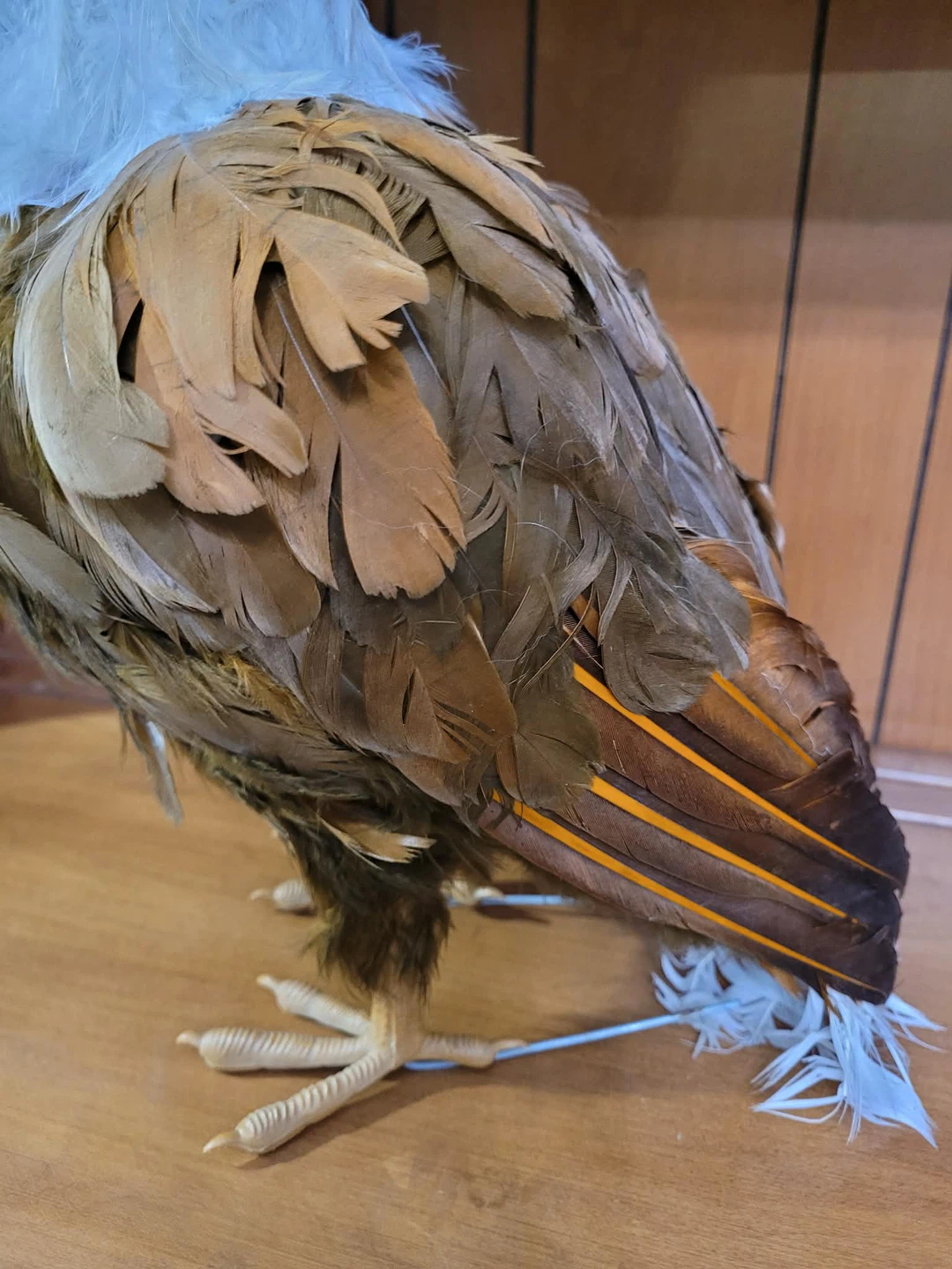 Vintage Decorative art bald Eagle real feathers Figurine statue - photo 4
