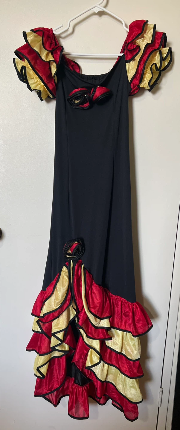 Black Flamenco Dress with Ruffles