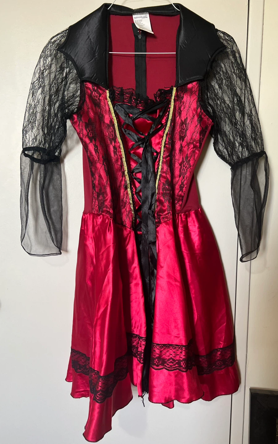 Women's Red and Black Lace Dress