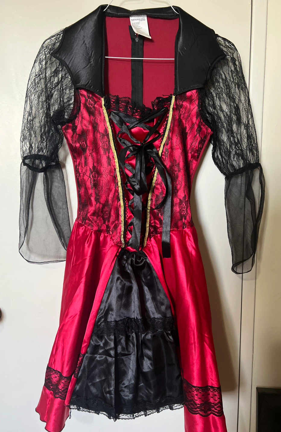 Women's Red and Black Lace Dress - photo 2