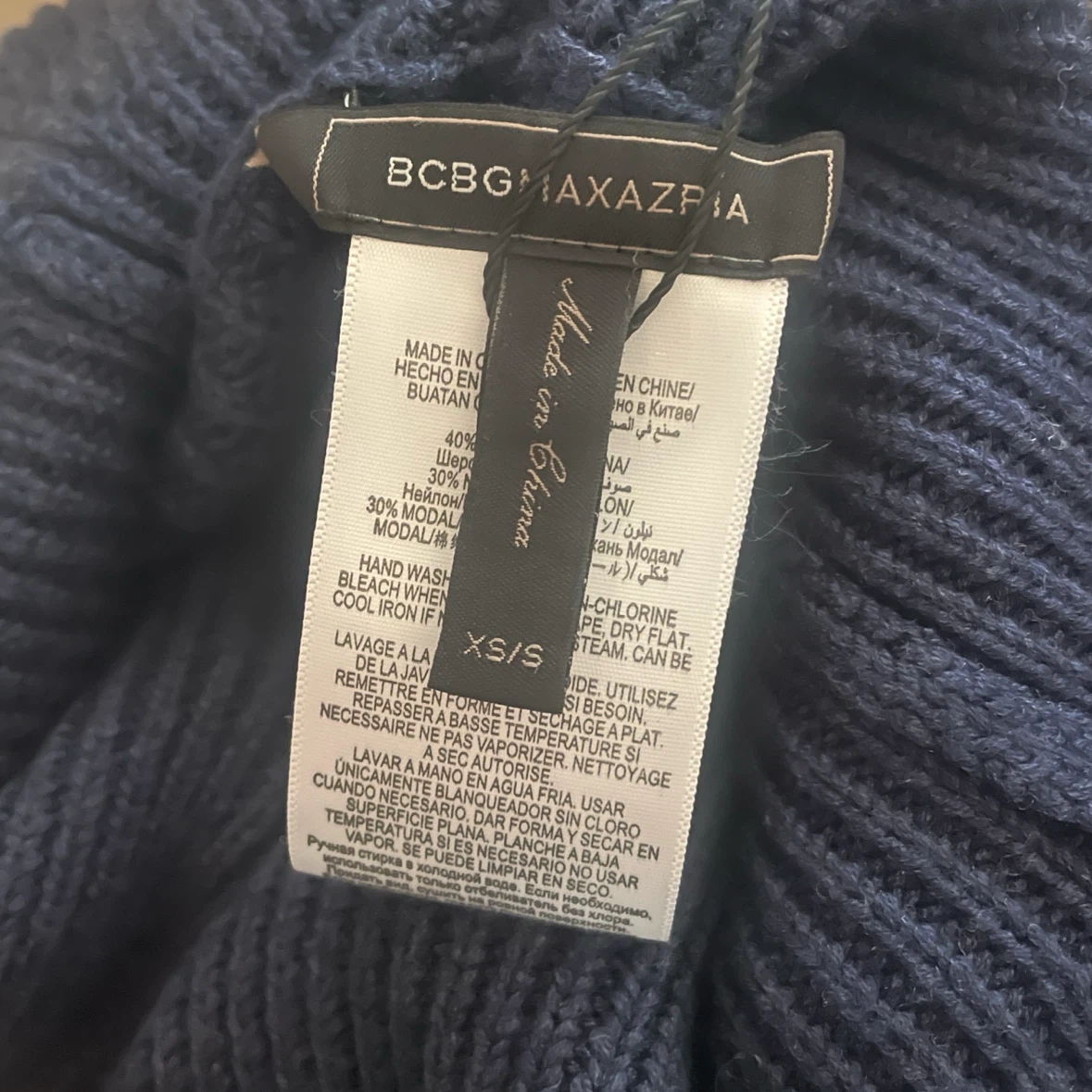 NEW BCBGMaxAzria Sandrah Navy Cowl Neck Knit Sweater Size XS/S - photo 5