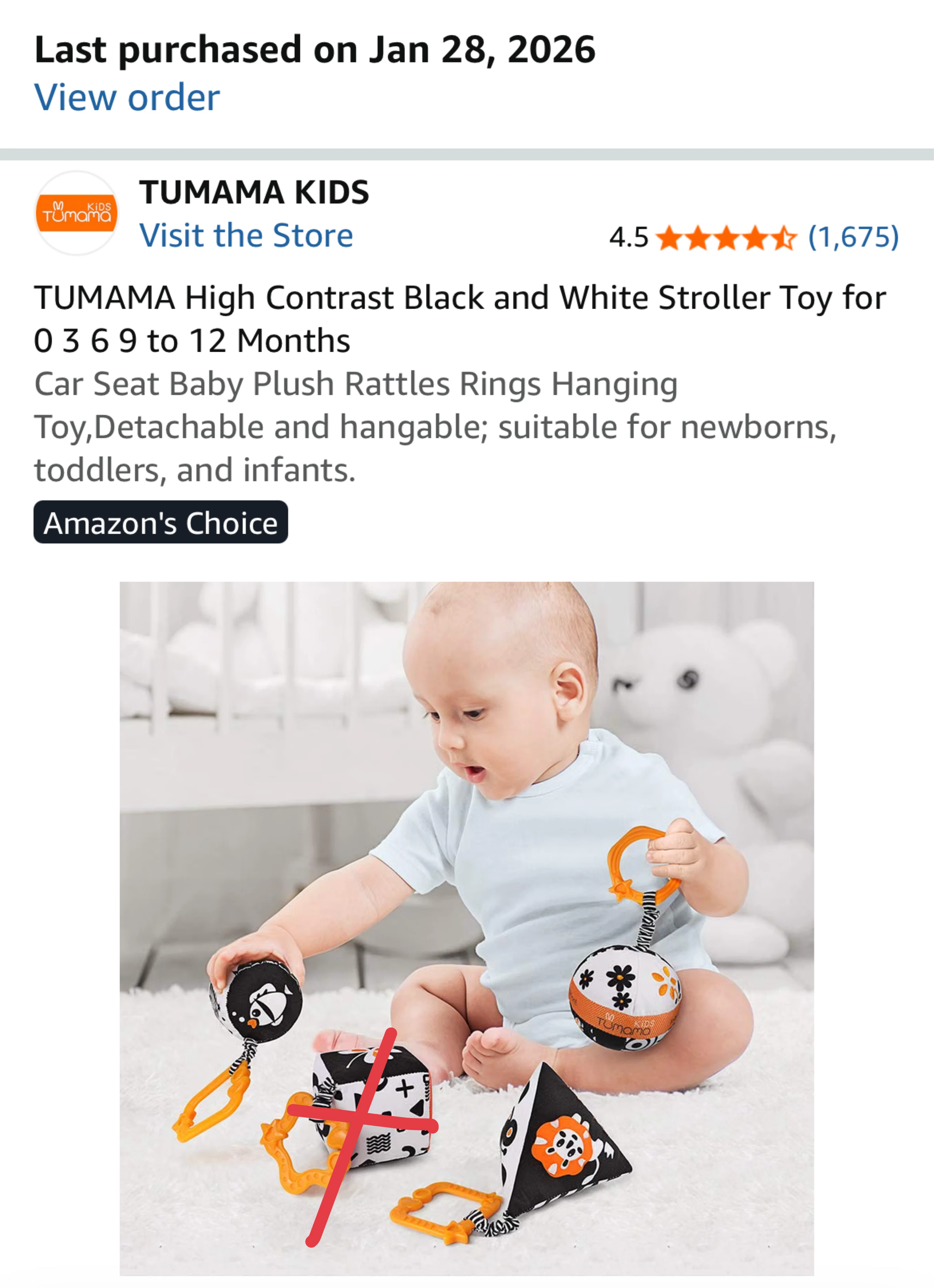 TUMAMA High Contrast Stroller/Baby Mat Toys - photo 2