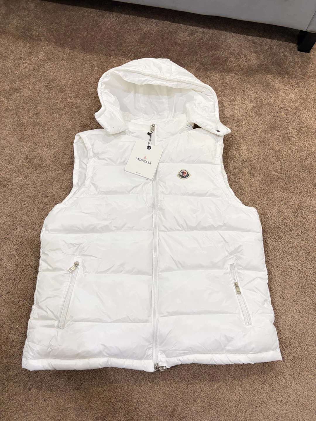 Moncler White Hooded Puffer Vest - photo 2