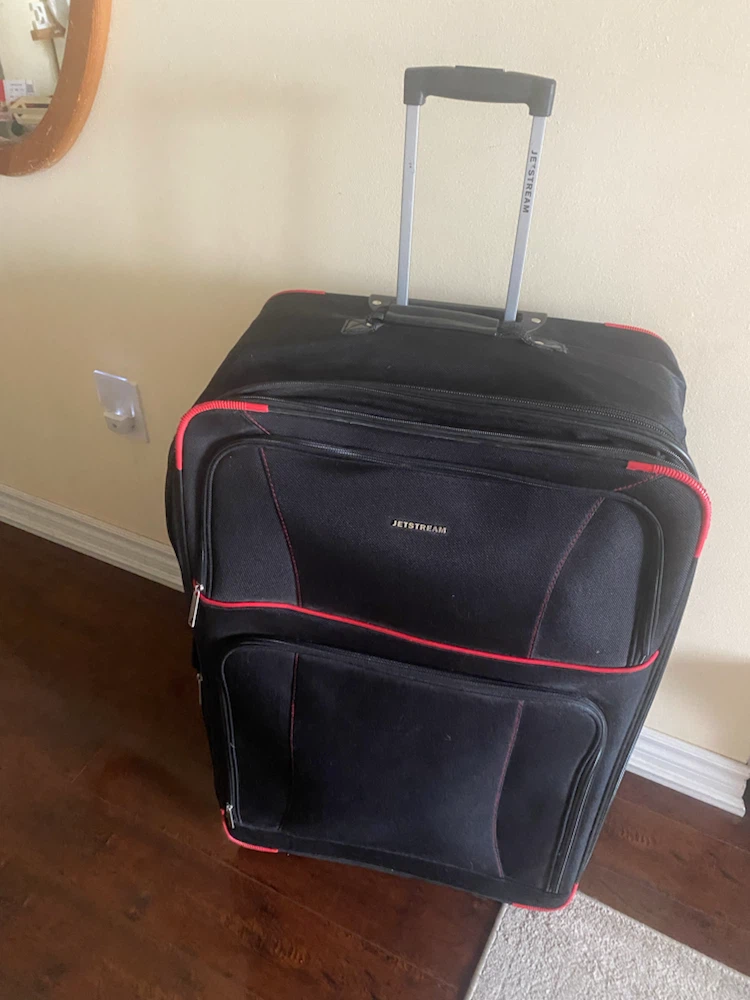 Jetstream Black Rolling Large Suitcase h:31-w:19-d:10 inches