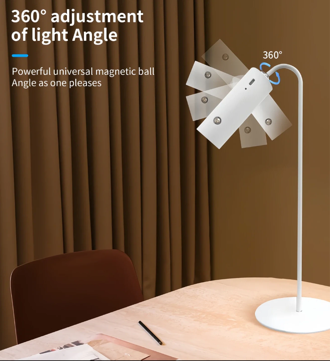 White LED Desk Lamp with Adjustable Angle - photo 3