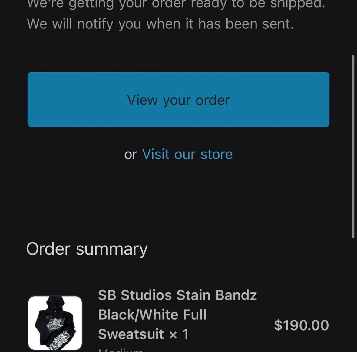 SB Studios Stain Bandz Black Sweatpants - Size M - photo 4