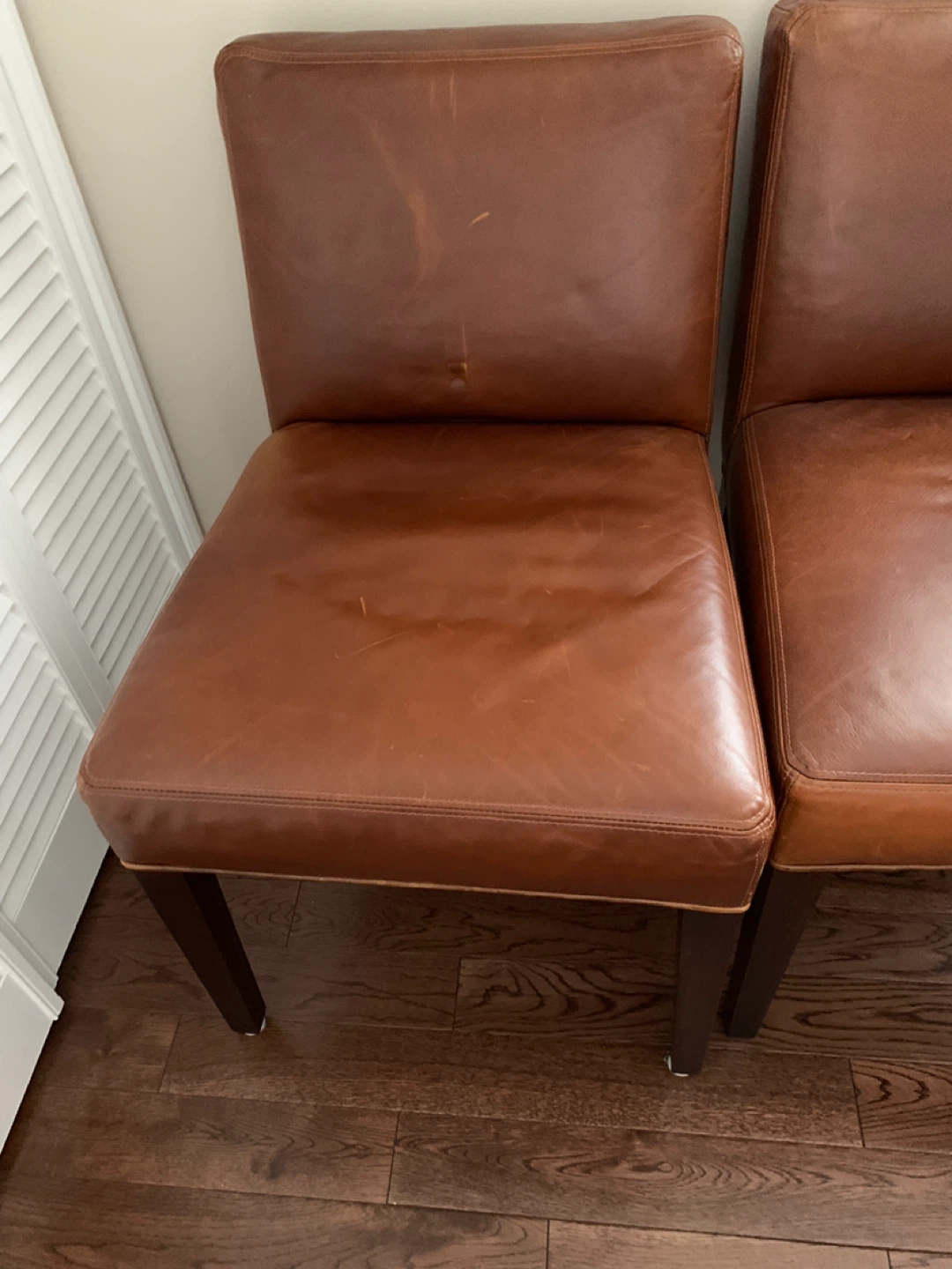Brown leather chairs 4