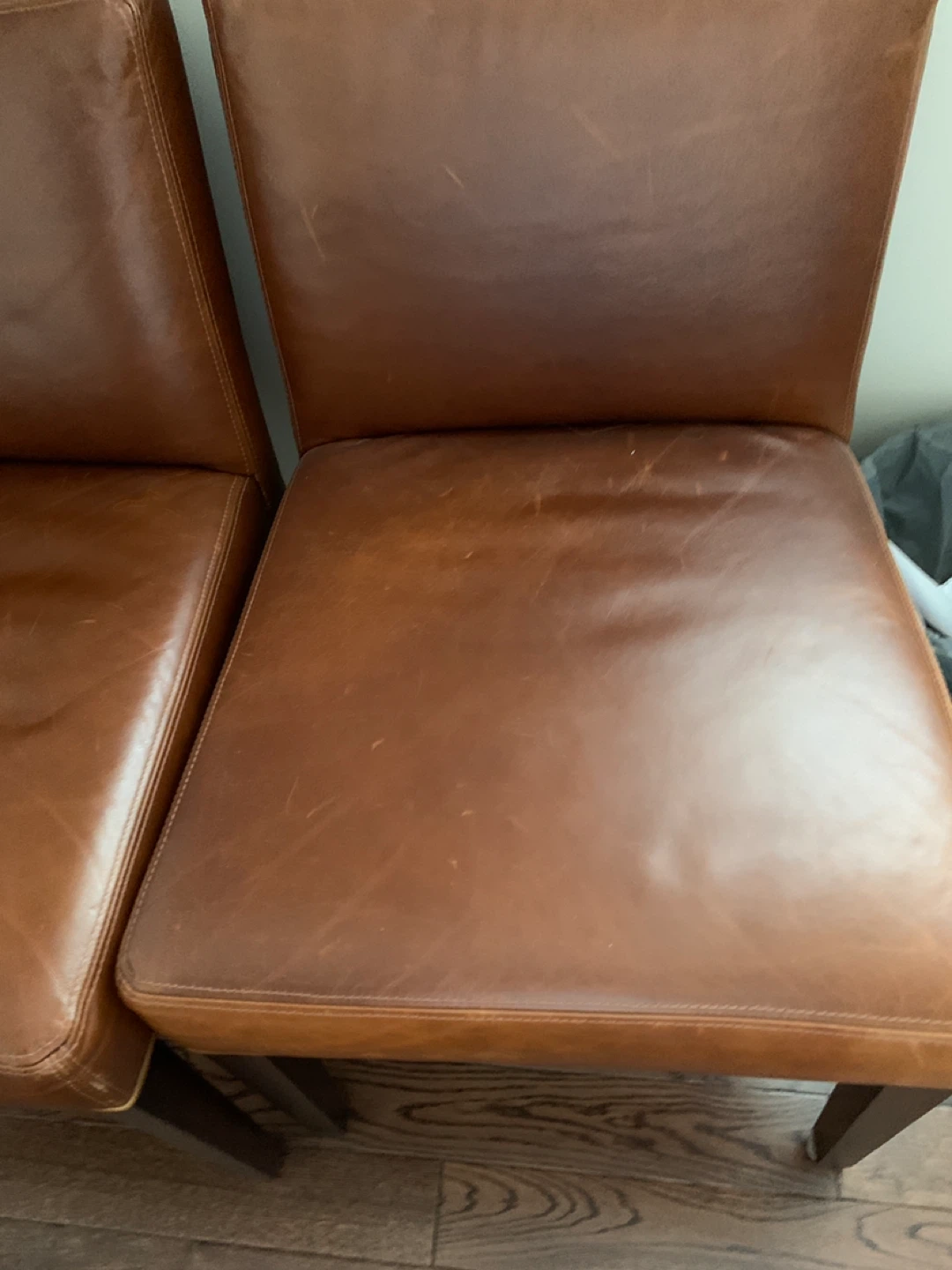 Brown leather chairs 4 - photo 2