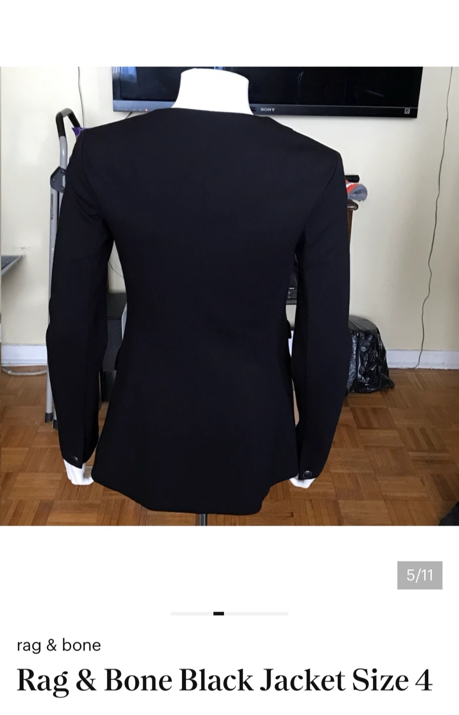 Rag & Bone Black Jacket Size 4 - photo 3
