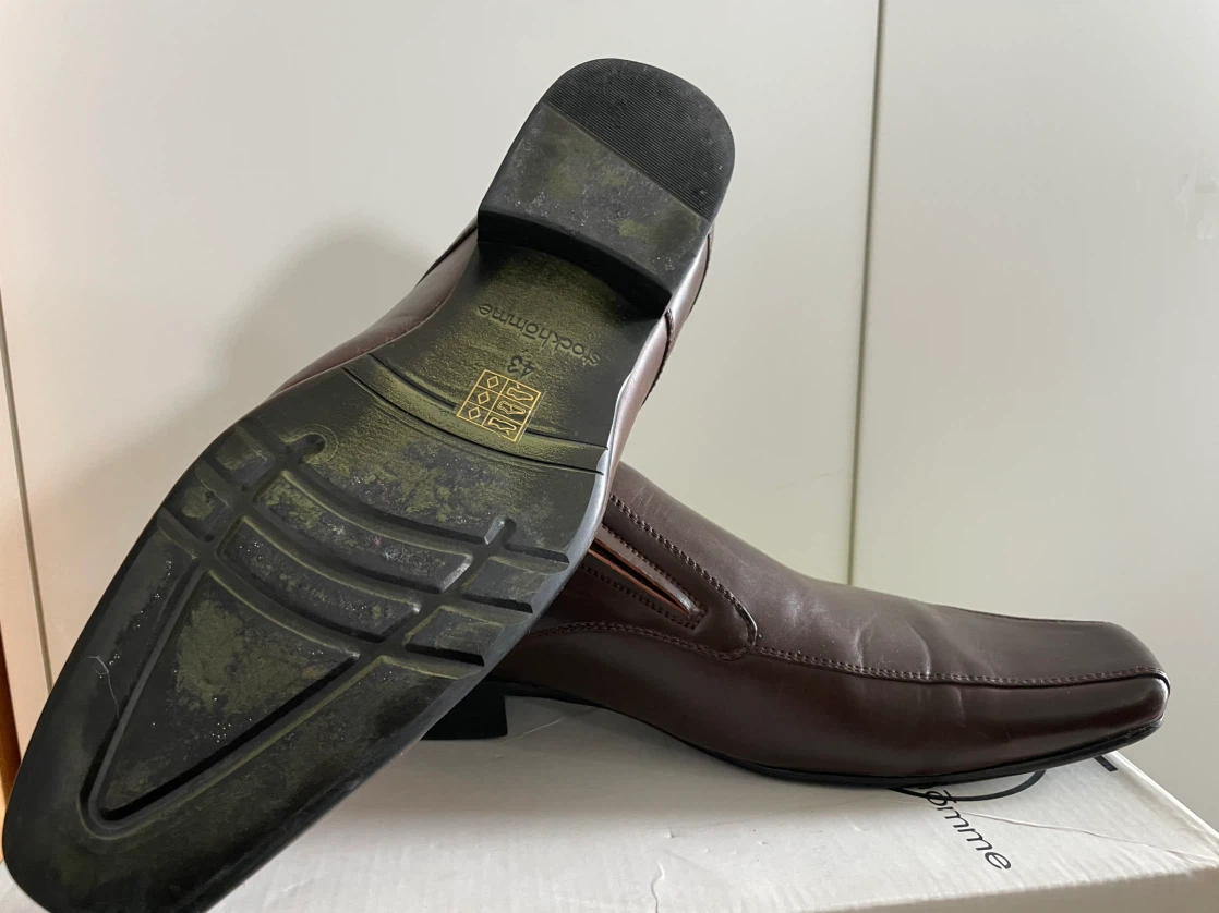Stockmann Brown Leather Slip-On Dress Shoes Size 43 - photo 2