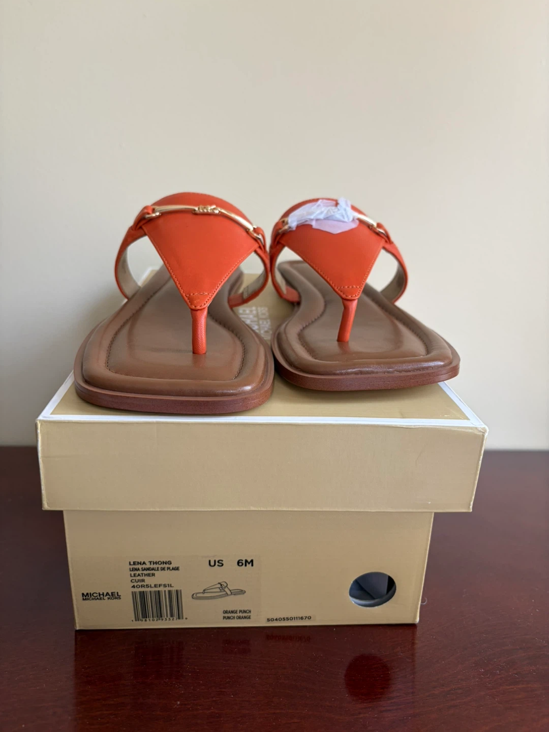 Michael Kors Lena Thong Sandals - Orange Punch - Size 6 - photo 3