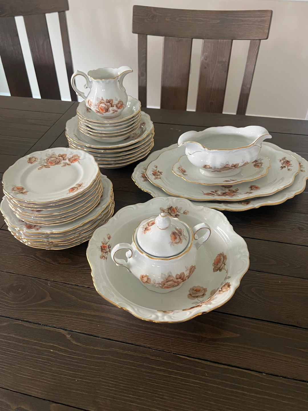 Winterling Bavaria Brown Rose China Set