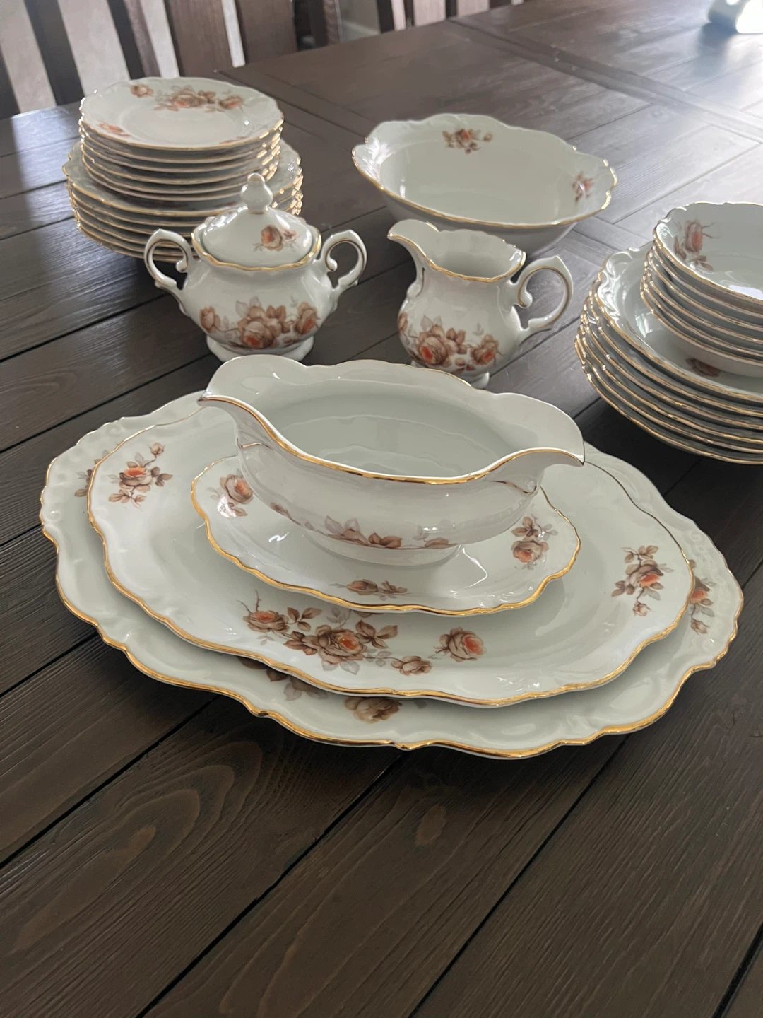 Winterling Bavaria Brown Rose China Set - photo 4