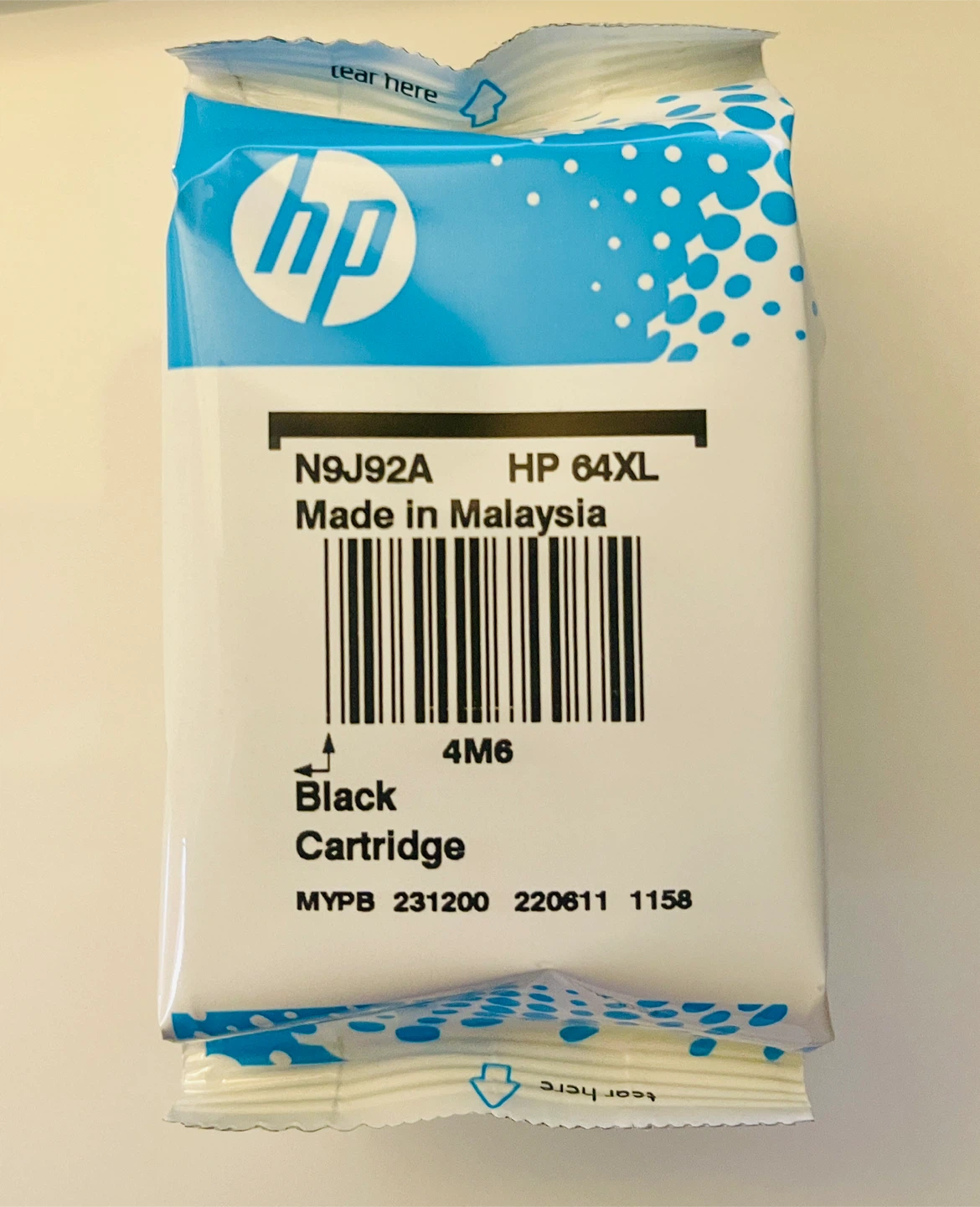 HP 64XL Black Ink Cartridge N9J92A NEW