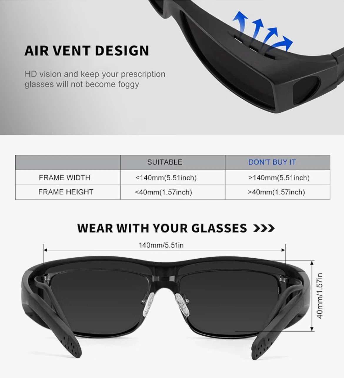Fit-Over Sunglasses for Prescription Glasses - photo 3