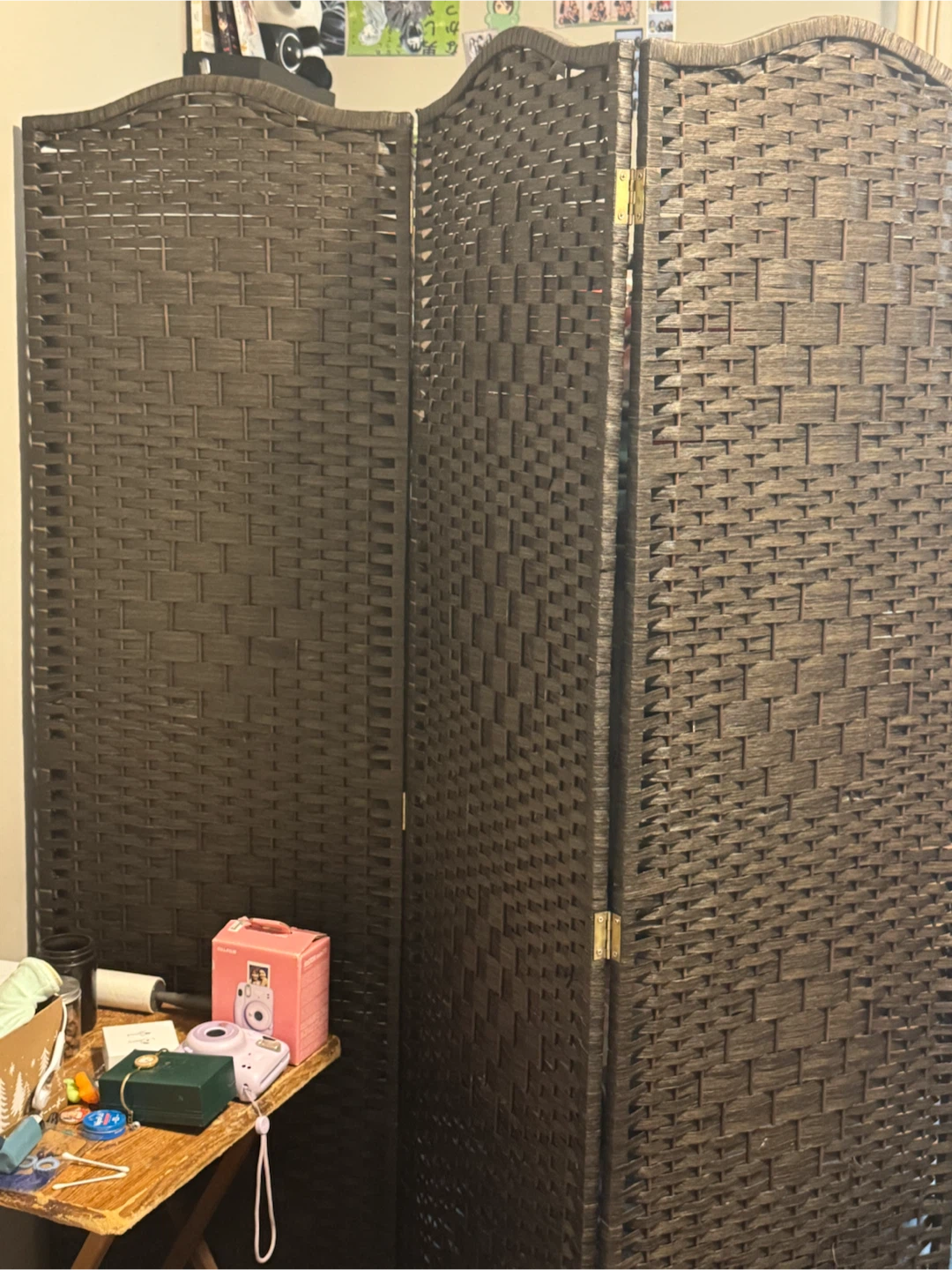 3-Panel Woven Room Divider Screen