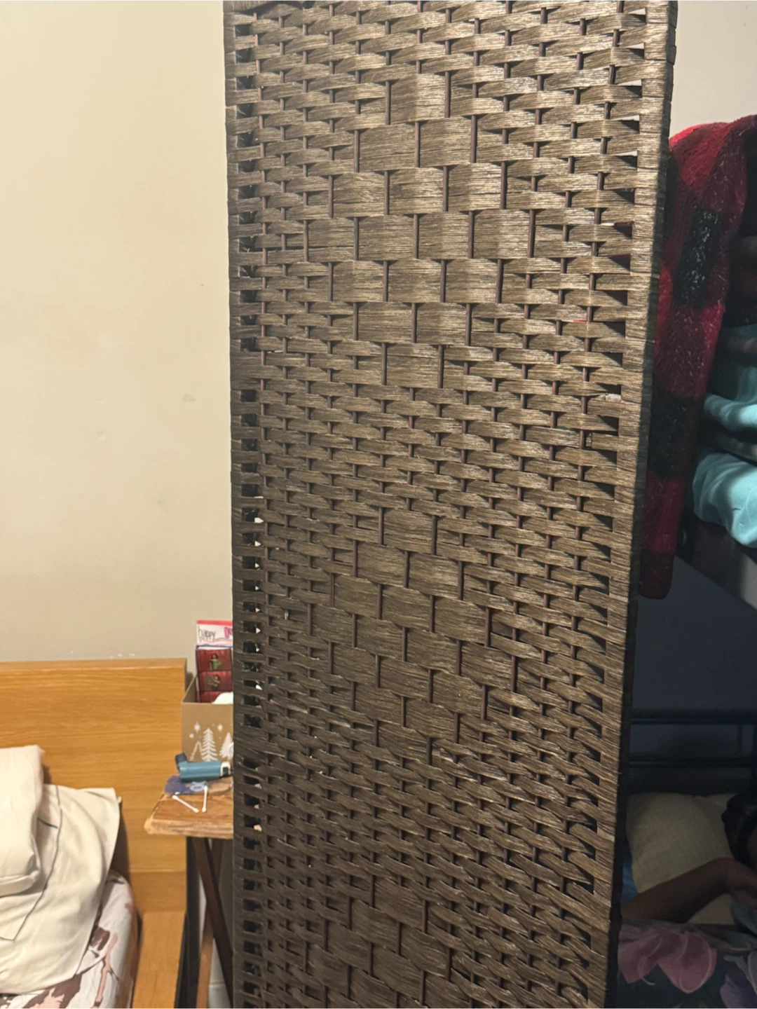 3-Panel Woven Room Divider Screen - photo 2