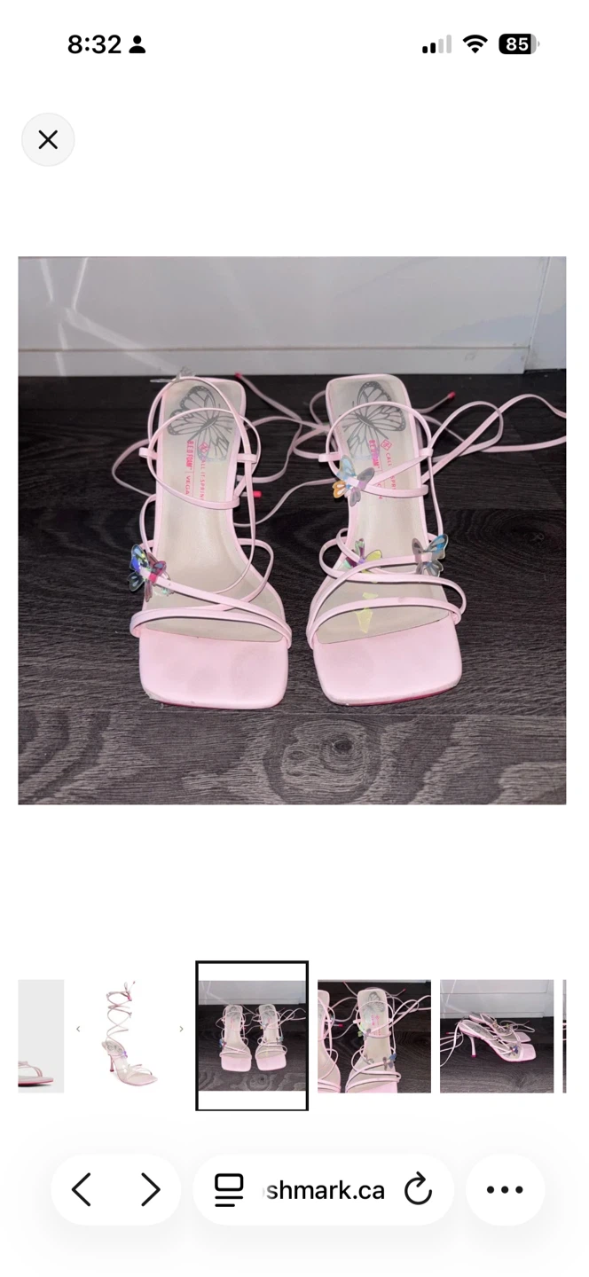 Pink Butterfly Strappy Heels - photo 3
