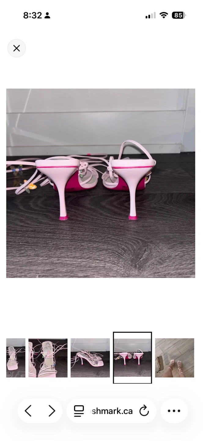 Pink Butterfly Strappy Heels - photo 4