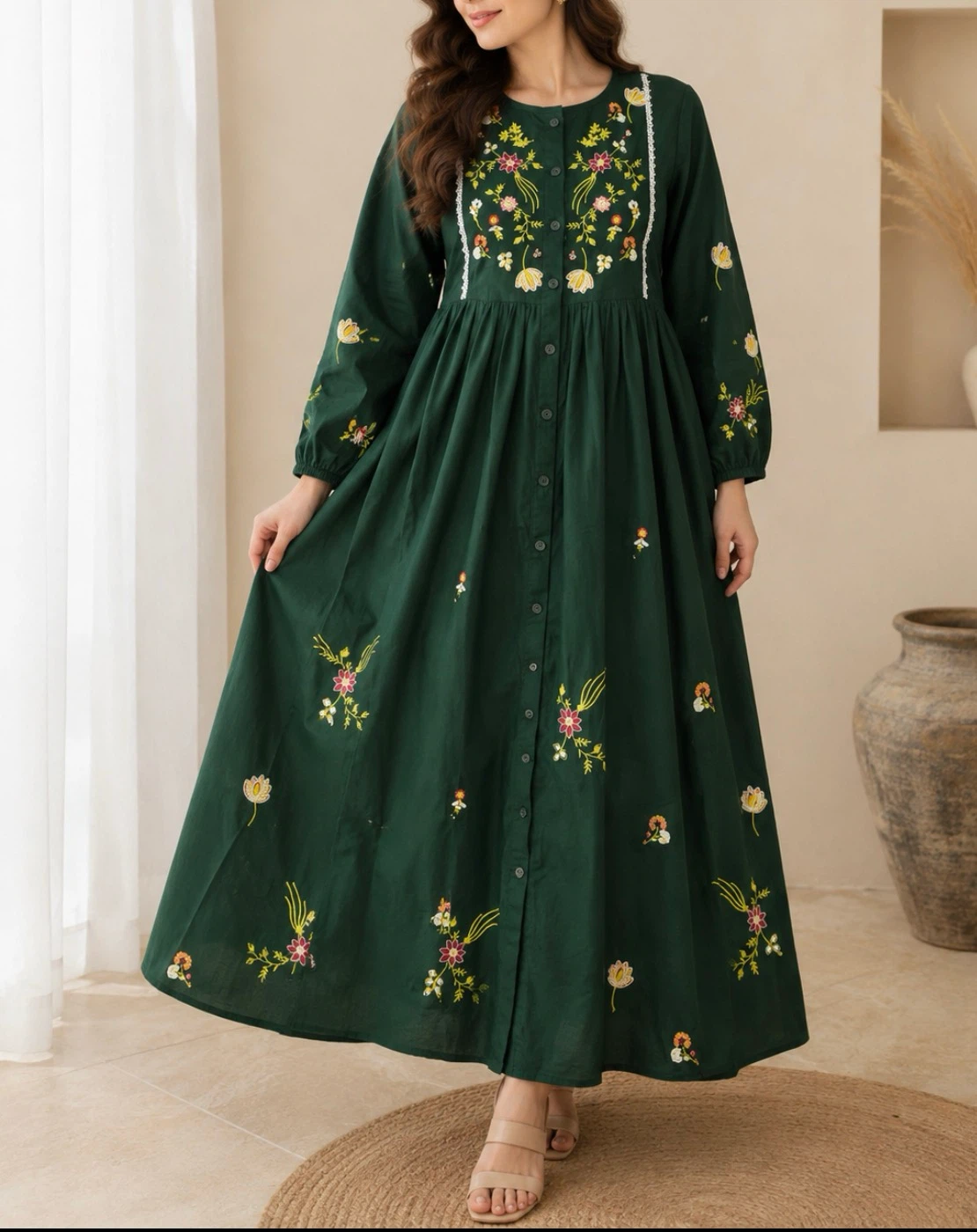 Embroidered Maxi Dress