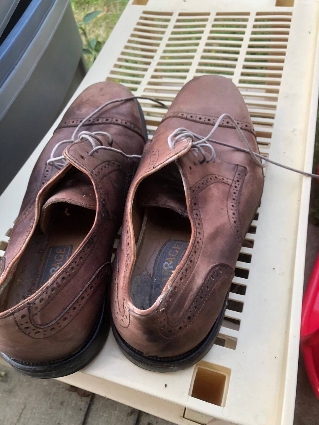 Brown Leather Wingtip Oxford Shoes -13 men.
