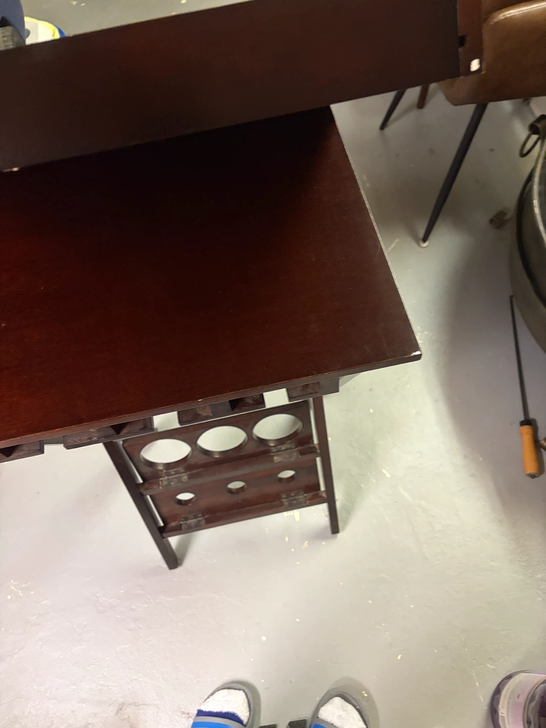 Wooden Folding Bar Cart Table with removable tray - photo 2