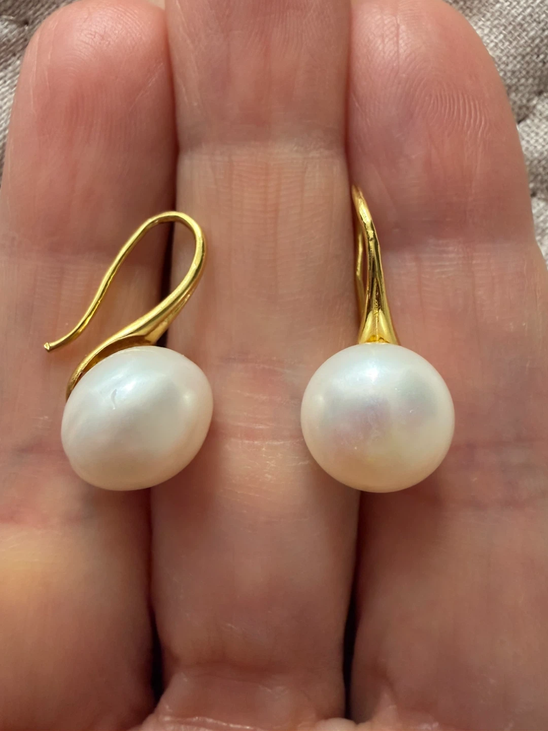 New 14k real pearl earrings