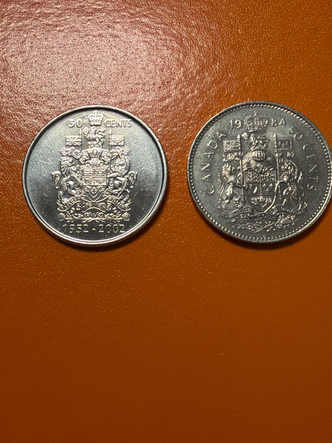 Canadian 50 Cent Coins - 1984 & 2002