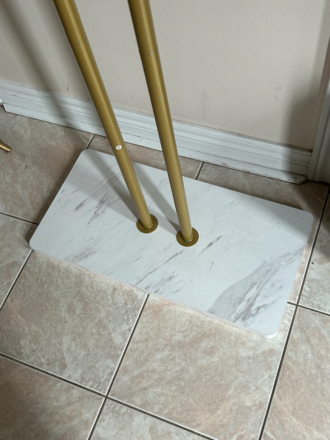 Gold Coat Rack with like Marble Base - photo 2