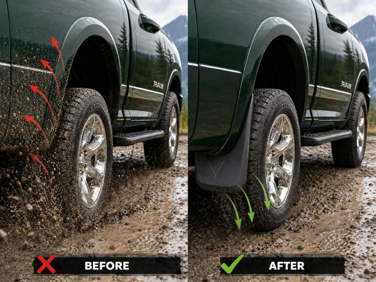 Rigvo Mud Flaps for 2009–2018 Dodge Ram 1500 - New - photo 3