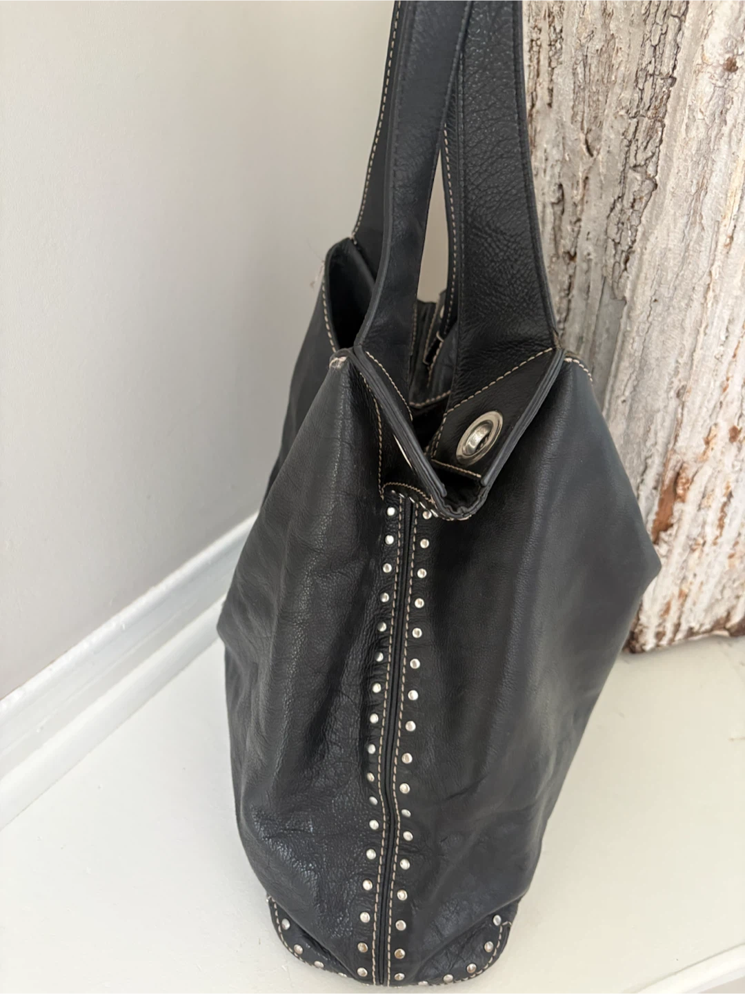 Michael Kors Black Leather Studded Hobo Bag - photo 3