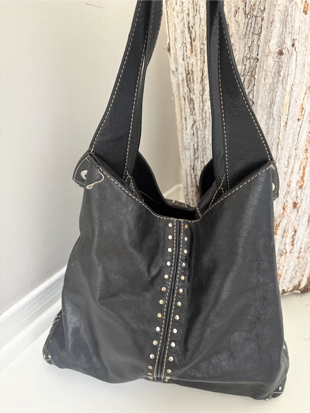 Michael Kors Black Leather Studded Hobo Bag - photo 4