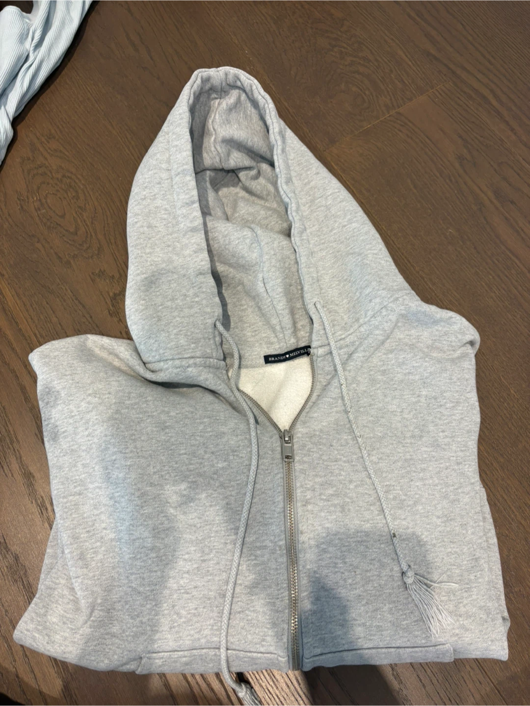 Brandy Melville Grey Zip-Up Hoodie