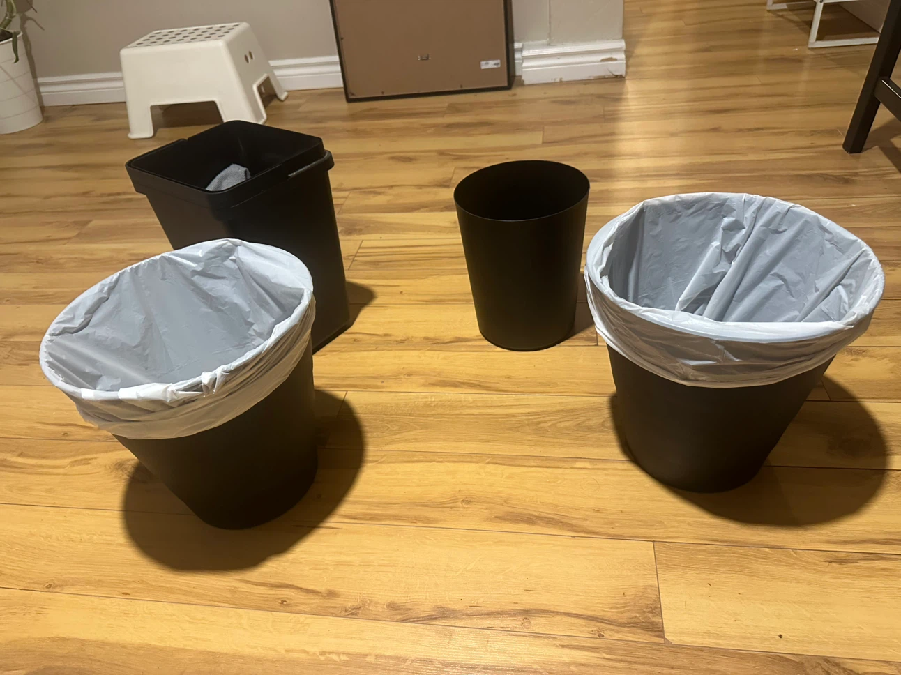 Giving Away 4 Set of Black Garbage Plastic Bins