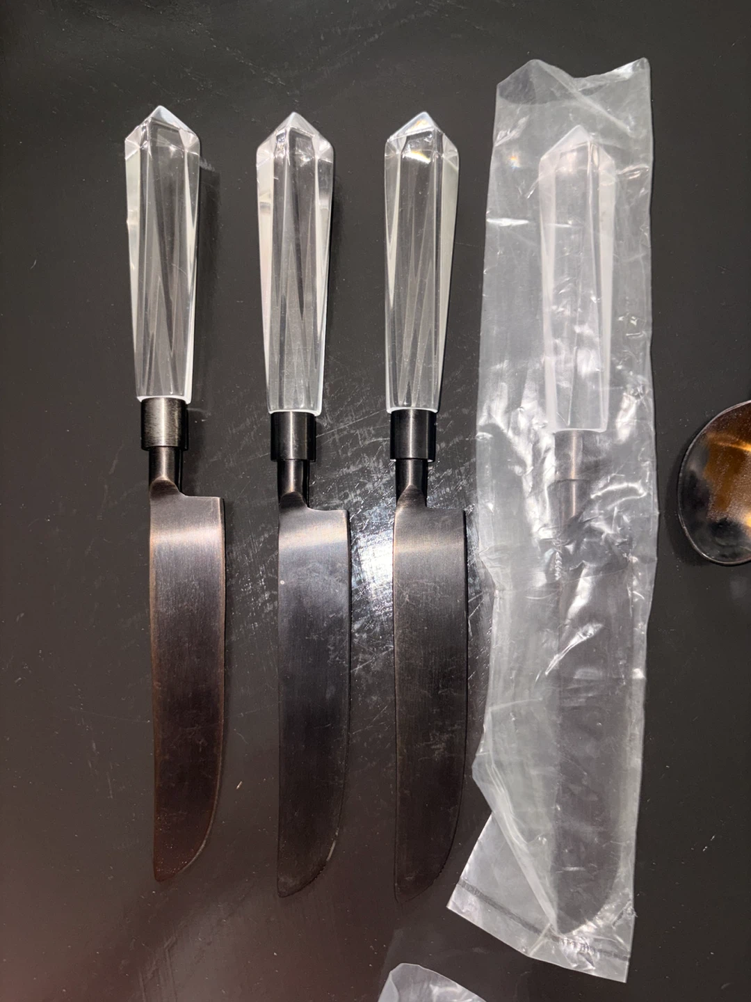 Vintage new set of Crystal Handle Cutlery - photo 3
