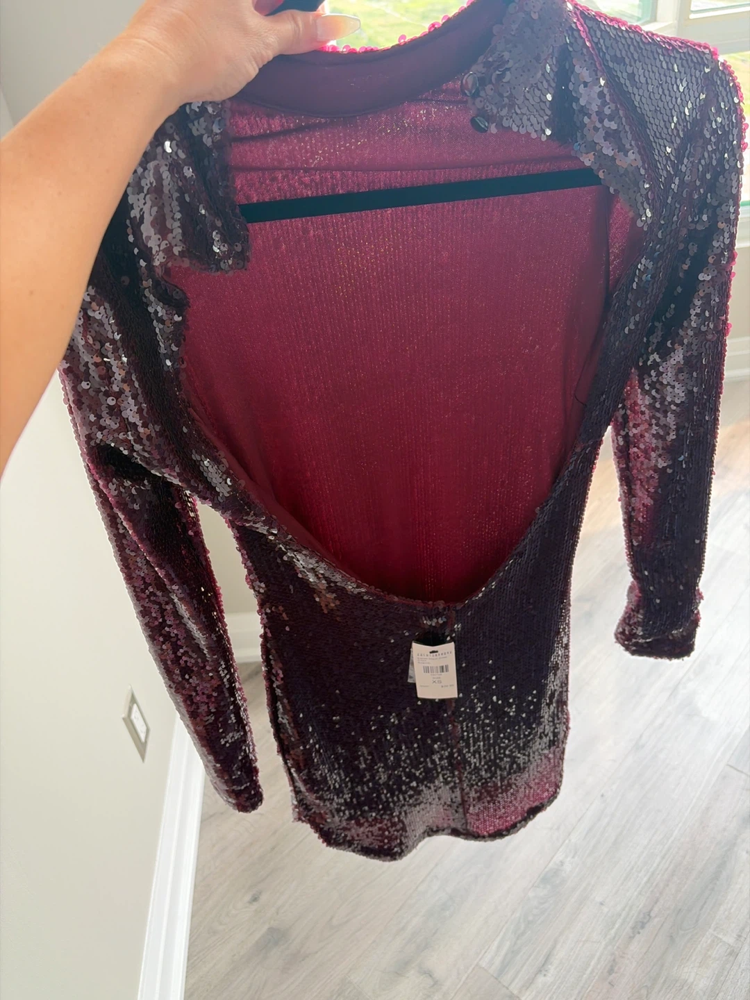 Fashion Nova Sequined Mini Dress - Burgundy - photo 2