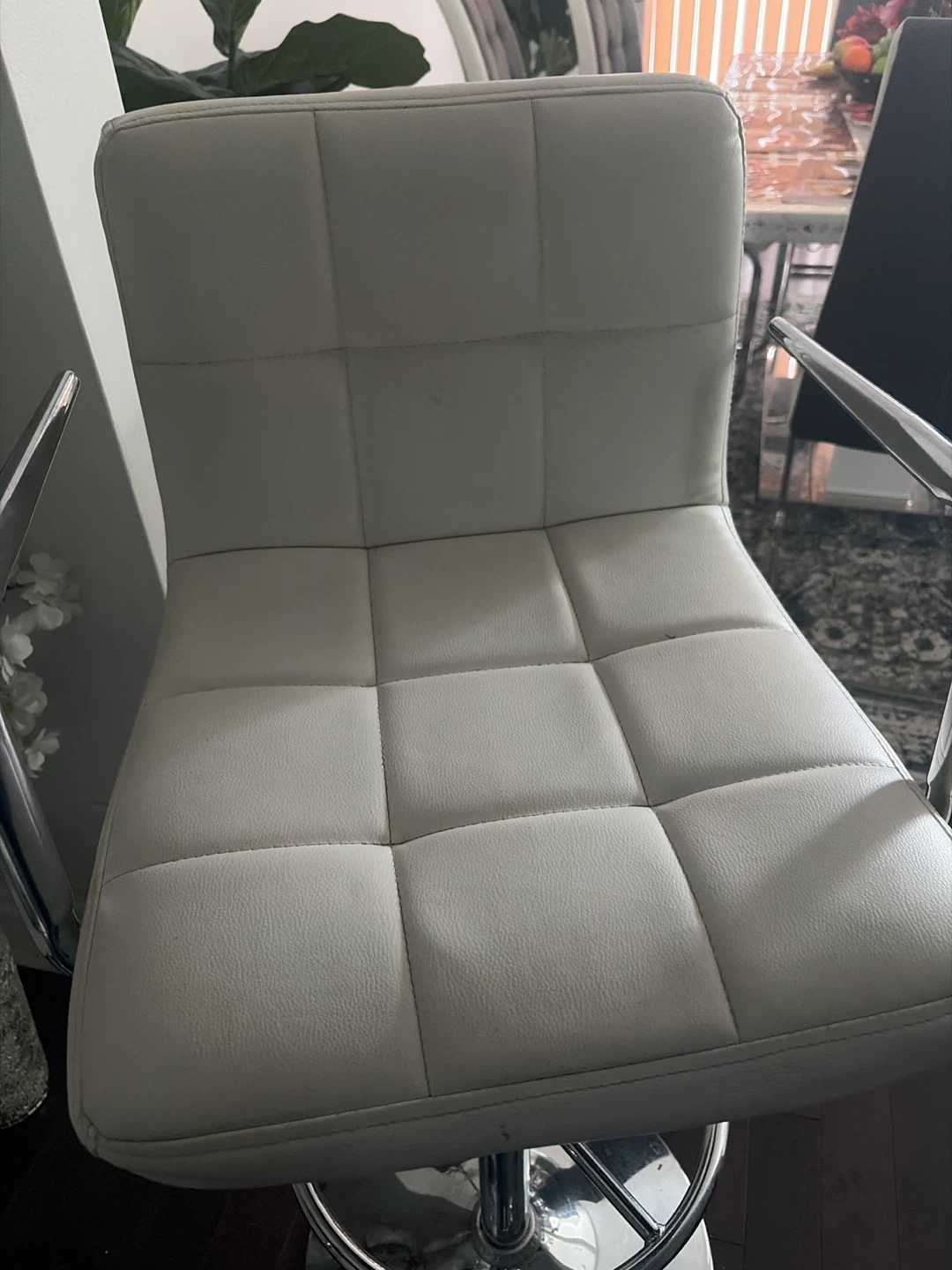 2 White Faux Leather Bar Stools - photo 4