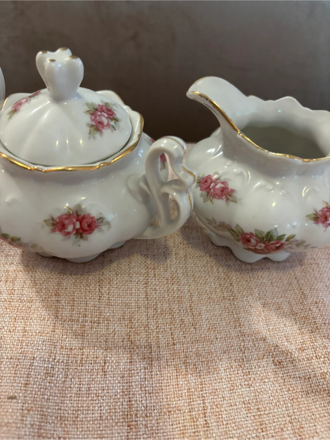 Vintage Porcelain Sugar Bowl and Creamer Set - photo 2